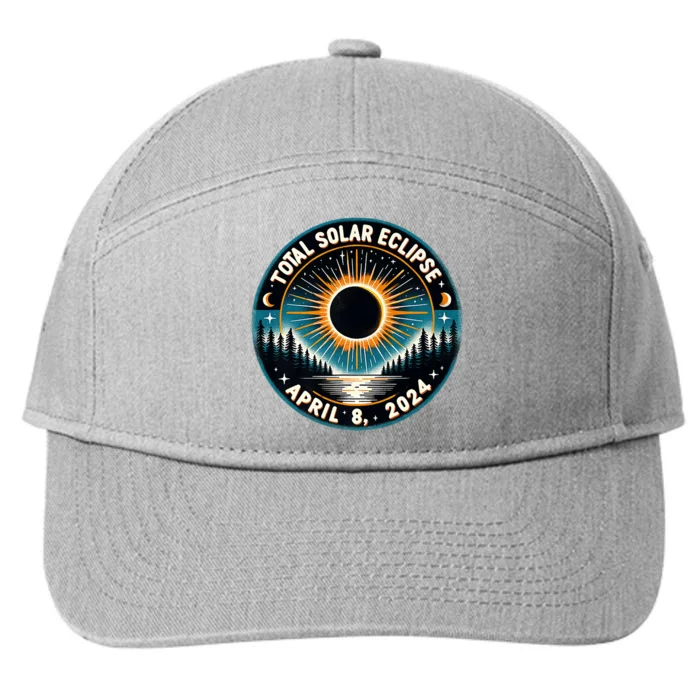 Solar Eclipse Astronomy Vintage 2024 Solar Eclipse 7-Panel Snapback Hat