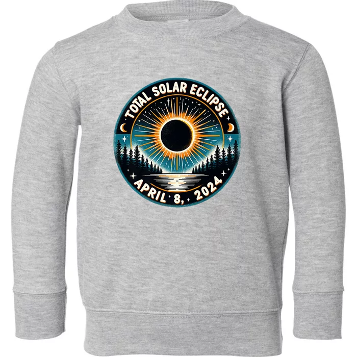 Solar Eclipse Astronomy Vintage 2024 Solar Eclipse Toddler Sweatshirt