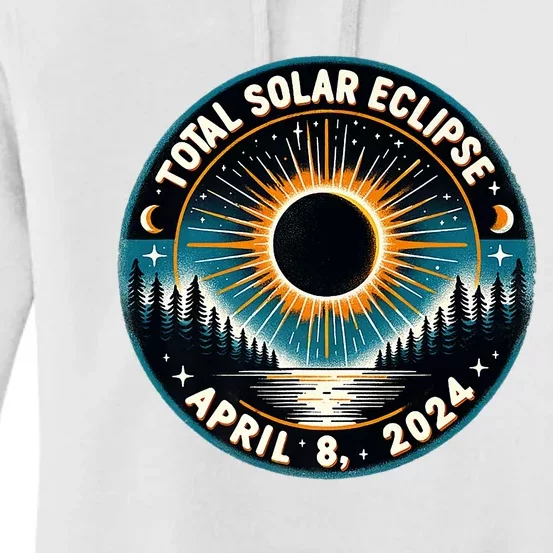 Solar Eclipse Astronomy Vintage 2024 Solar Eclipse Women's Pullover Hoodie