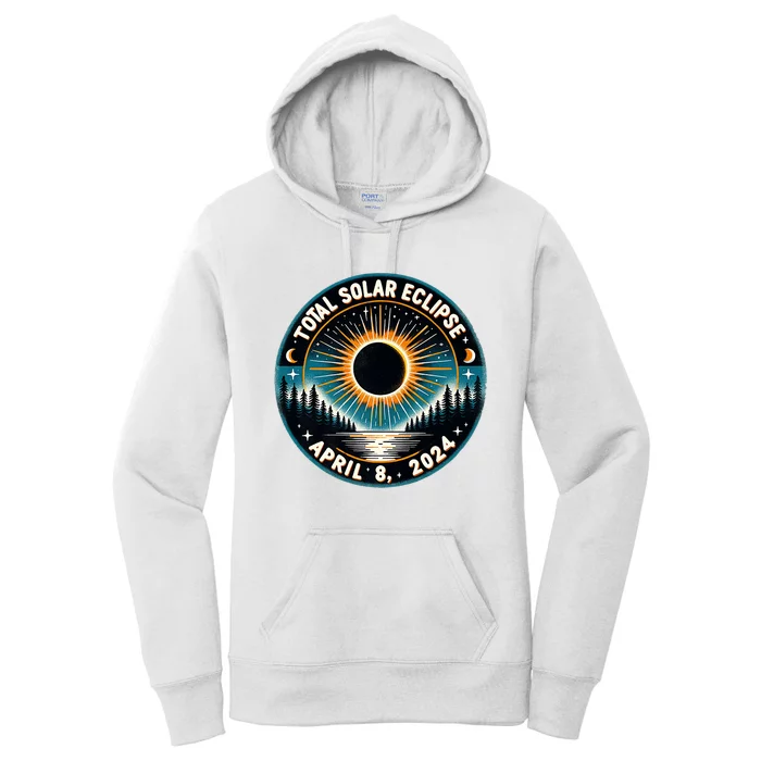 Solar Eclipse Astronomy Vintage 2024 Solar Eclipse Women's Pullover Hoodie