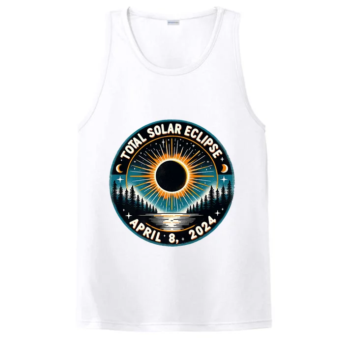 Solar Eclipse Astronomy Vintage 2024 Solar Eclipse Performance Tank