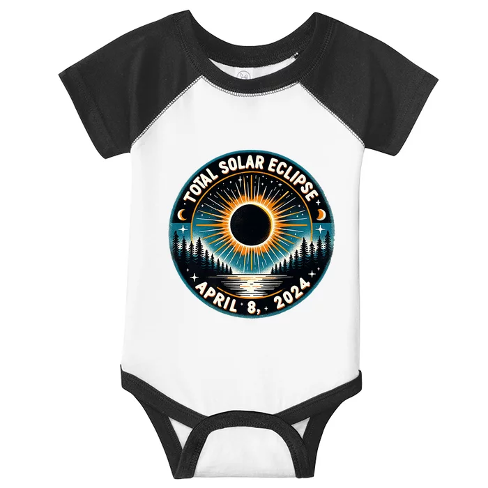 Solar Eclipse Astronomy Vintage 2024 Solar Eclipse Infant Baby Jersey Bodysuit