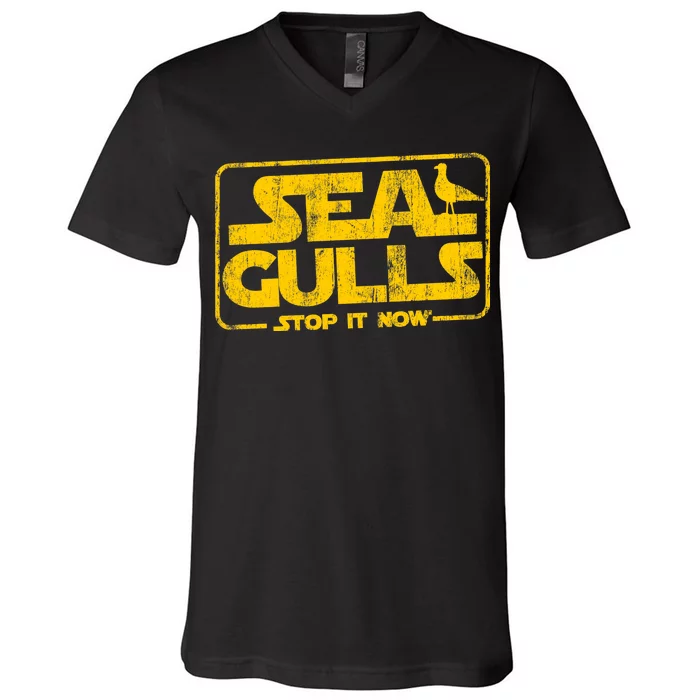 Seagulls Stop it Now V-Neck T-Shirt