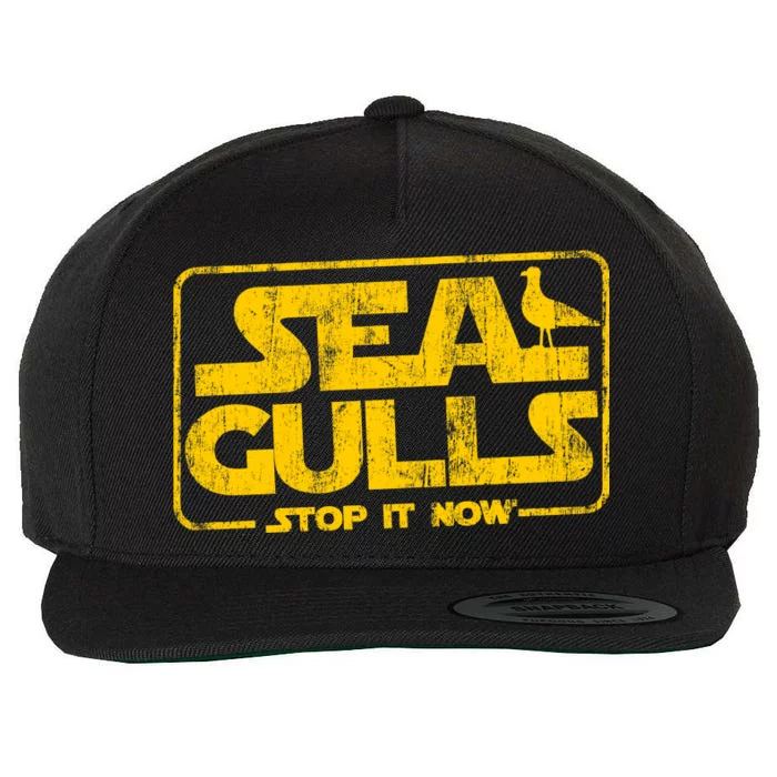 Seagulls Stop it Now Wool Snapback Cap