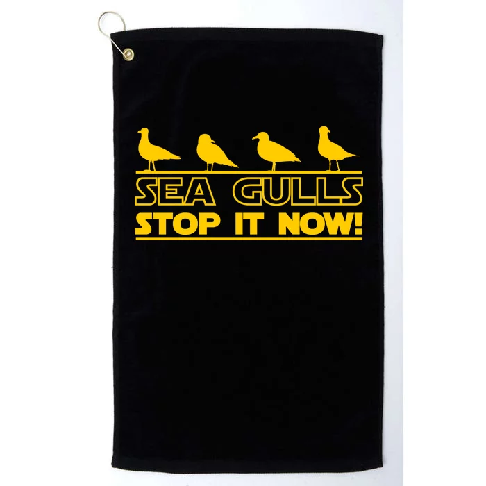 Seagulls Stop it Now Funny Meme Platinum Collection Golf Towel