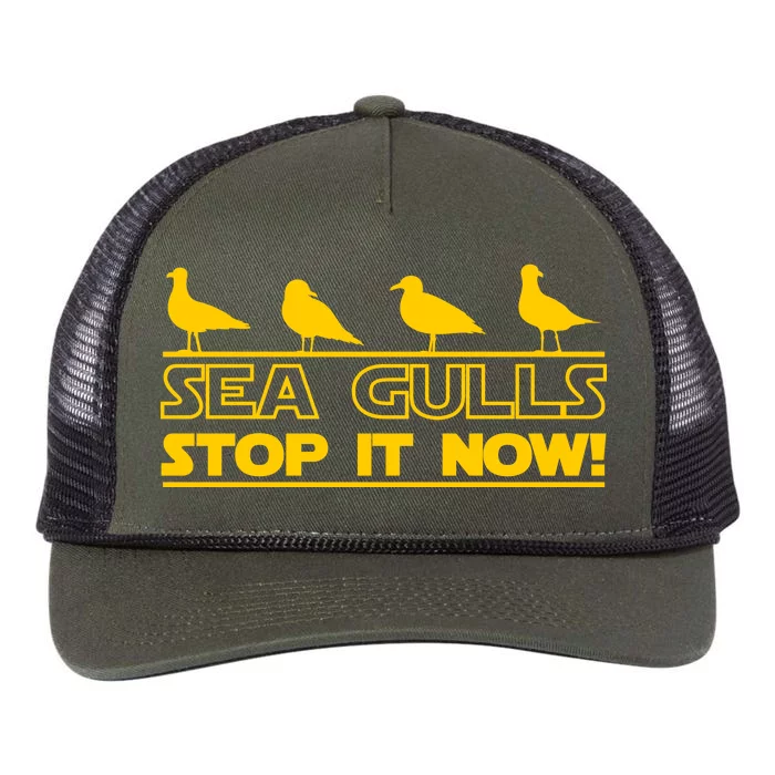 Seagulls Stop it Now Funny Meme Retro Rope Trucker Hat Cap