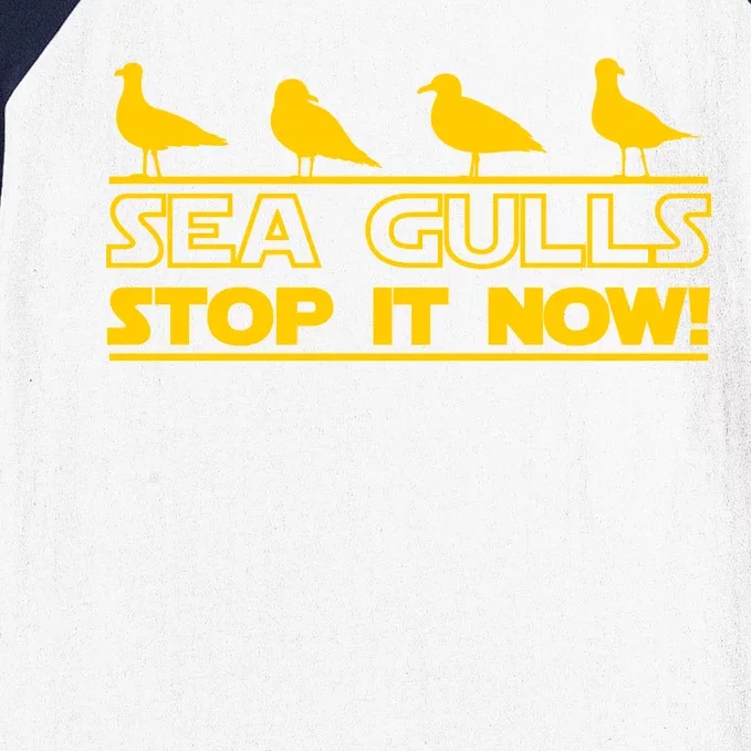 Seagulls Stop it Now Funny Meme Baseball Sleeve Shirt