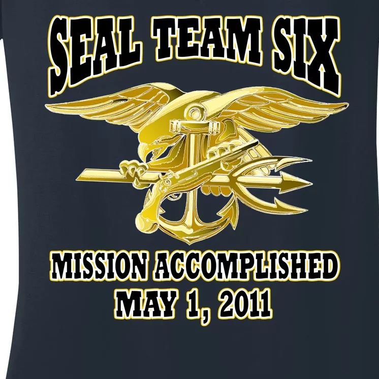 Seal Team Six Mission Accomplished May 2011 Women's V-Neck T-Shirt