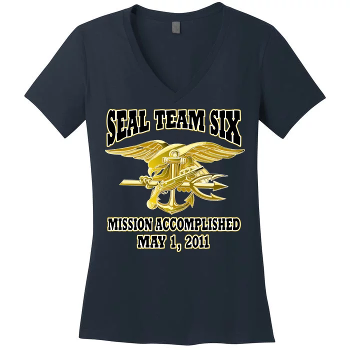 Seal Team Six Mission Accomplished May 2011 Women's V-Neck T-Shirt