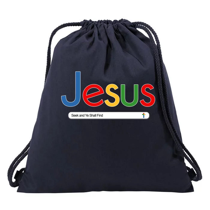 Search Jesus Seek And Ye Shall Find Drawstring Bag