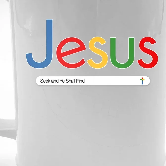 Search Jesus Seek And Ye Shall Find Front & Back Beer Stein