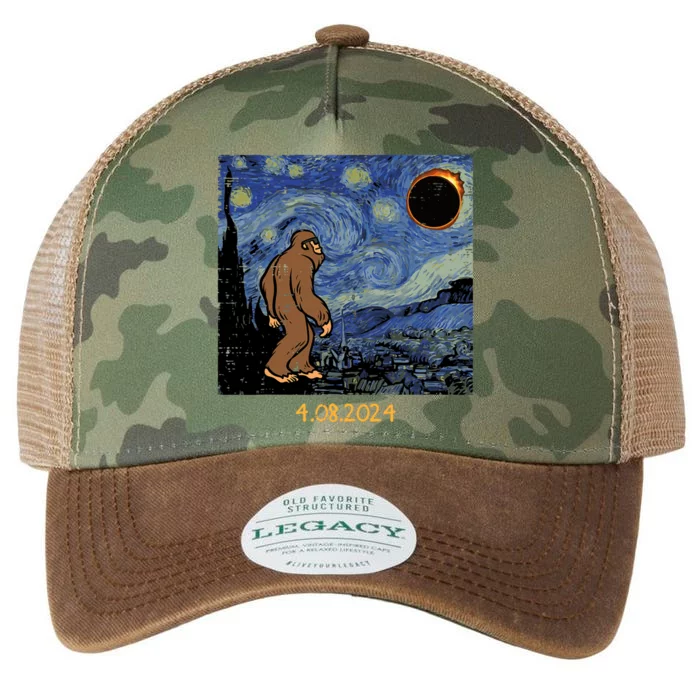 Solar Eclipse Bigfoot Starry Night Sasquatch Legacy Tie Dye Trucker Hat