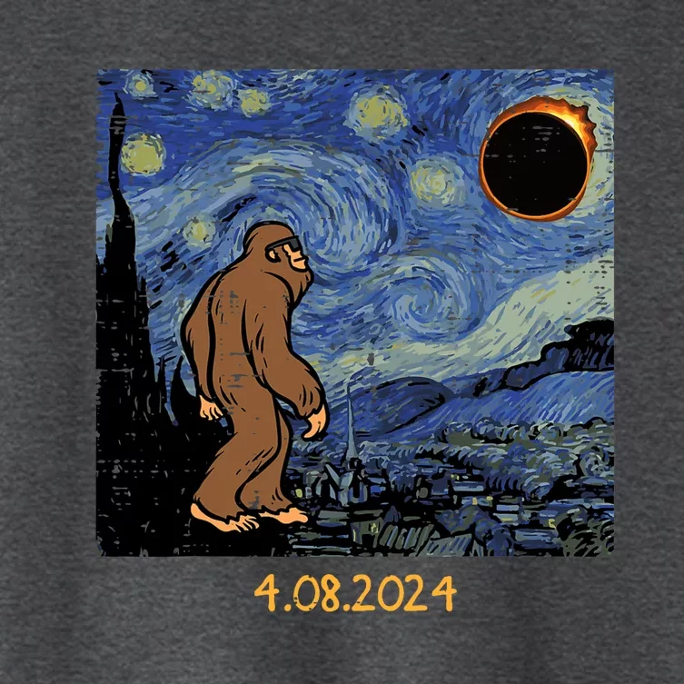 Solar Eclipse Bigfoot Starry Night Sasquatch Women's Crop Top Tee