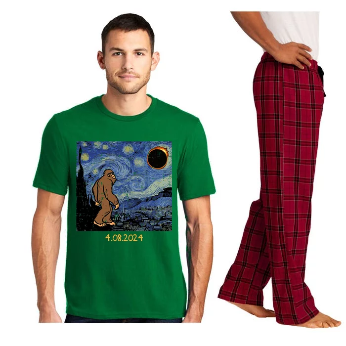 Solar Eclipse Bigfoot Starry Night Sasquatch Pajama Set