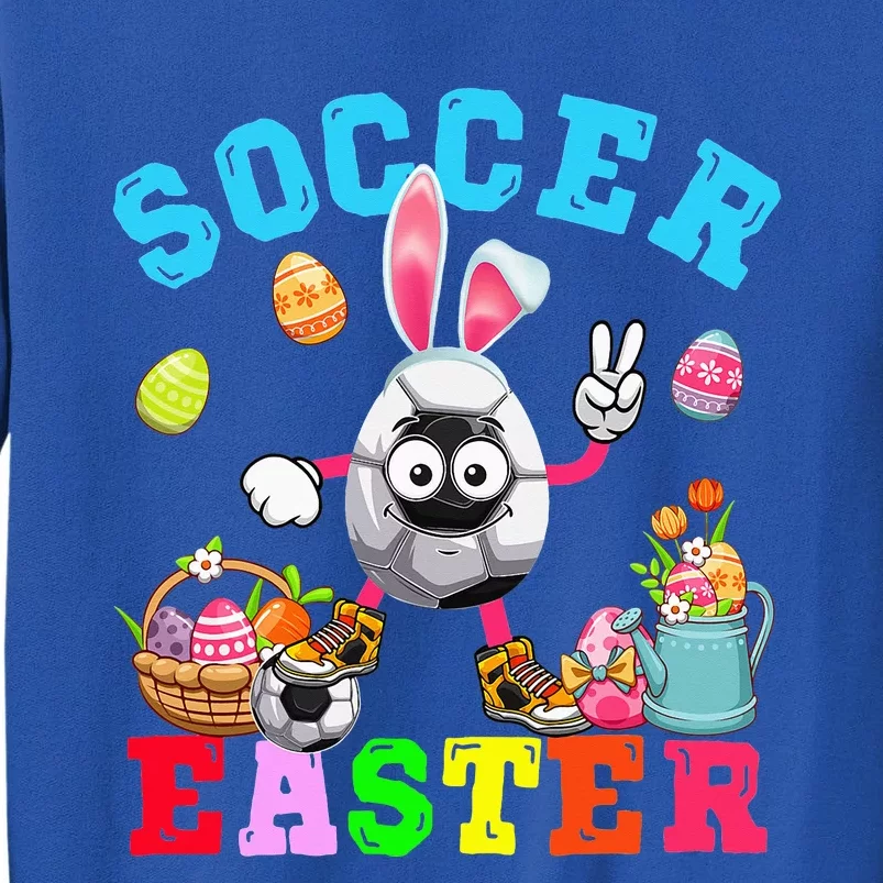 Soccer Easter Bunny Eggs Playing Soccer Costume Player Tall Sweatshirt