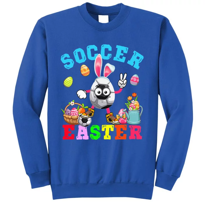 Soccer Easter Bunny Eggs Playing Soccer Costume Player Tall Sweatshirt