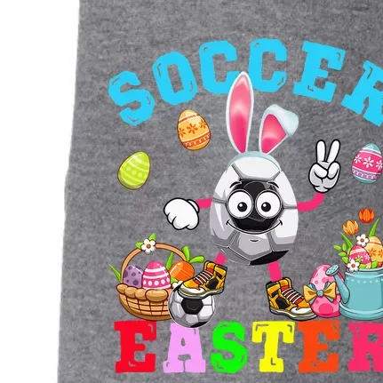 Soccer Easter Bunny Eggs Playing Soccer Costume Player Doggie 3-End Fleece Hoodie