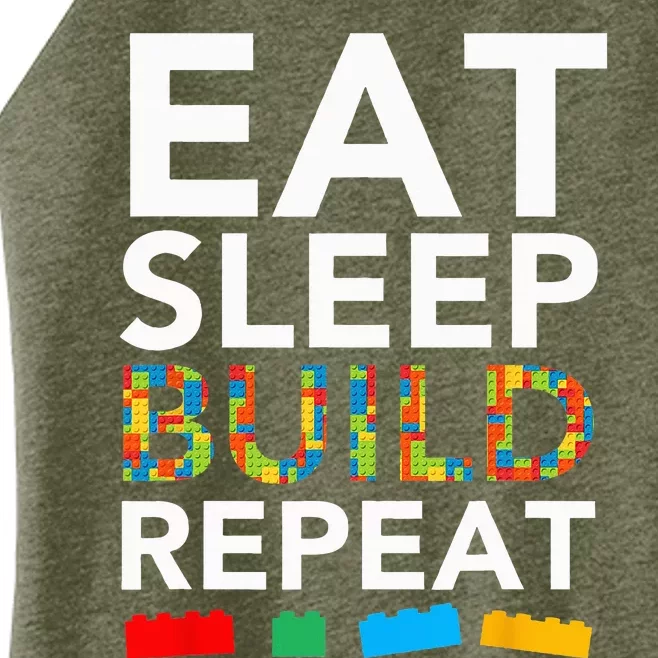 Sleep Eat Build Repeat Building Blocks Bricks Master Builder Women’s Perfect Tri Rocker Tank