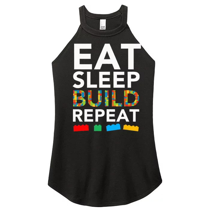 Sleep Eat Build Repeat Building Blocks Bricks Master Builder Women’s Perfect Tri Rocker Tank