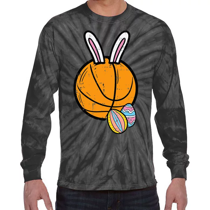 Sports Easter Baskets Basketball Bunny Rabbit Bball Coach Tie-Dye Long Sleeve Shirt