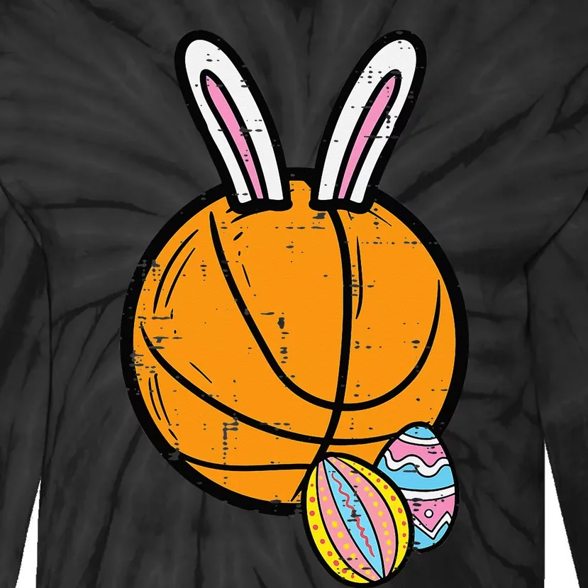 Sports Easter Baskets Basketball Bunny Rabbit Bball Coach Tie-Dye Long Sleeve Shirt