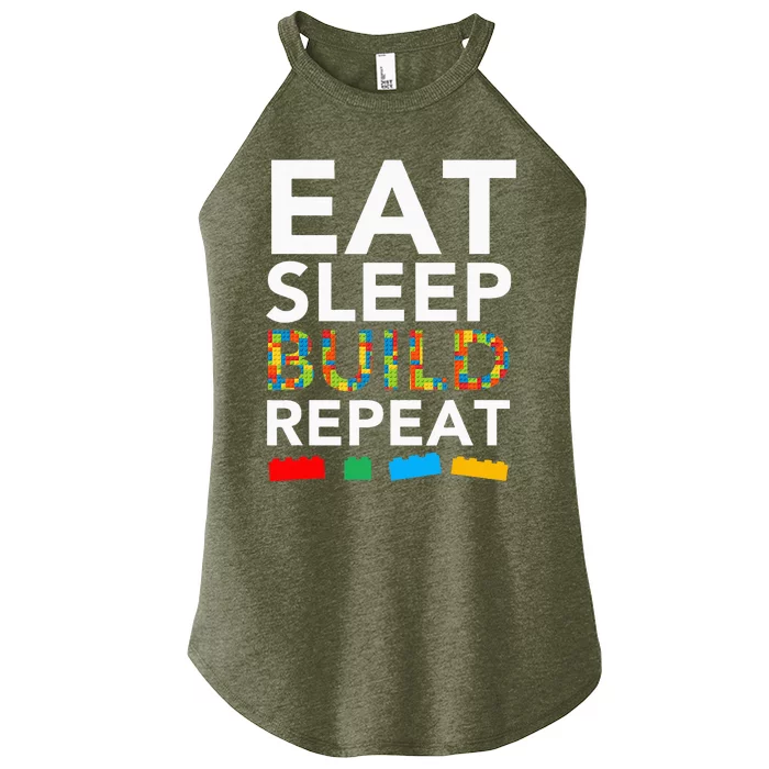 Sleep Eat Build Repeat Building Blocks Women’s Perfect Tri Rocker Tank