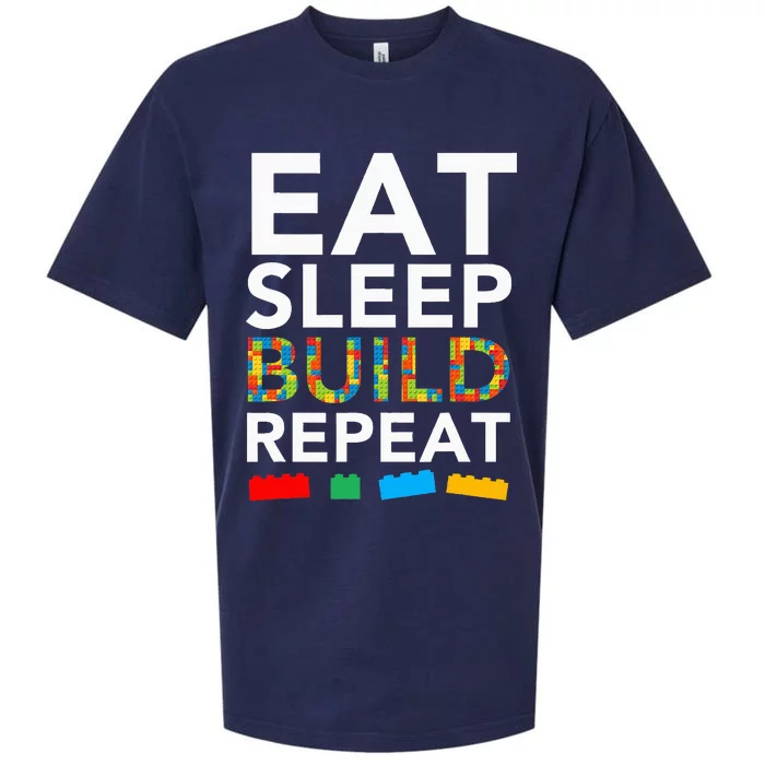 Sleep Eat Build Repeat Building Blocks Sueded Cloud Jersey T-Shirt