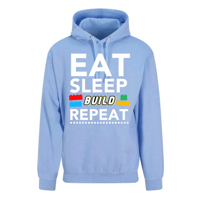 Sleep Eat Build Repeat Building Blocks Bricks Master Builder Unisex Surf Hoodie