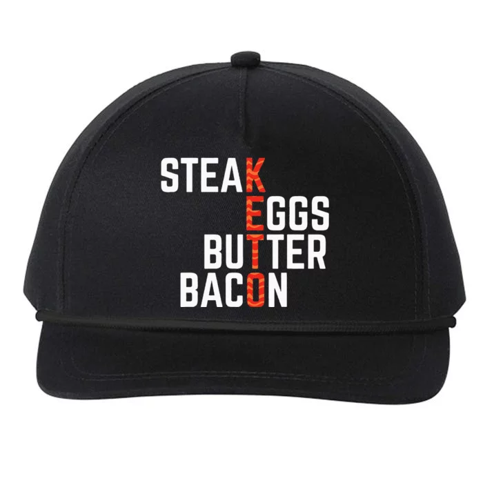 Steak Eggs Butter Bacon Keto Diet Ketogenic Snapback Five-Panel Rope Hat