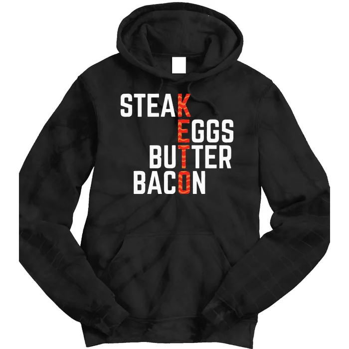 Steak Eggs Butter Bacon Keto Diet Ketogenic Tie Dye Hoodie