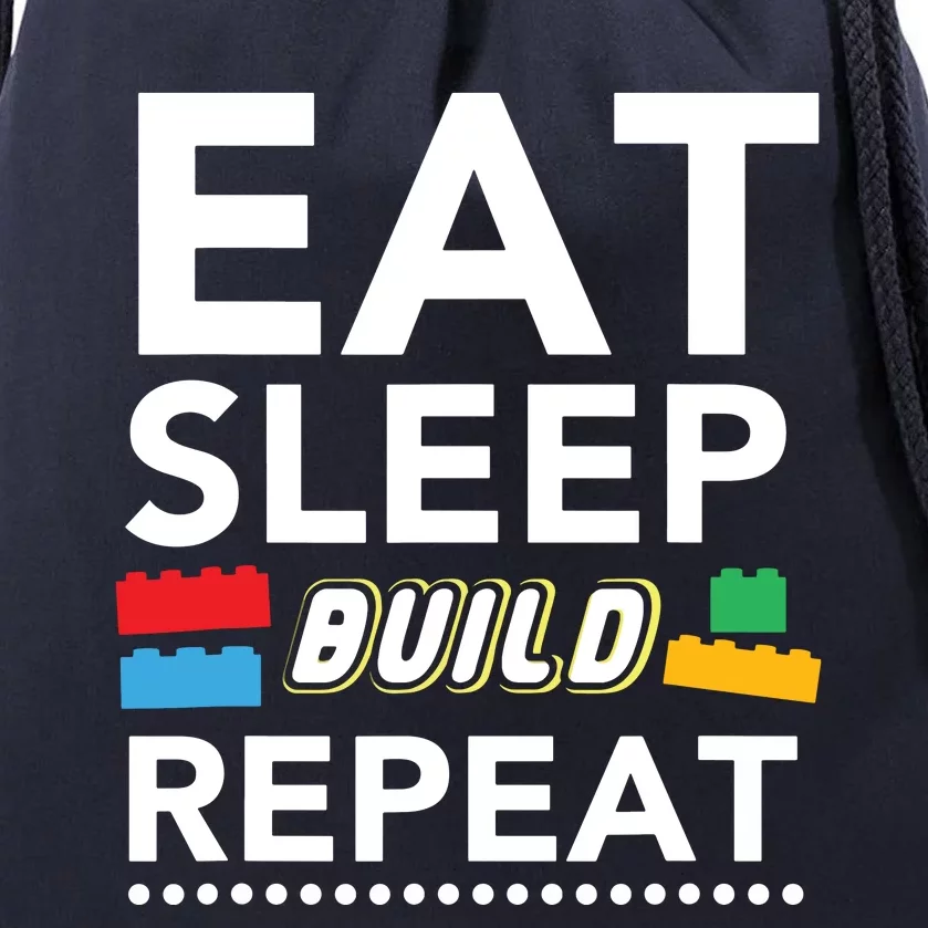 Sleep Eat Build Repeat Building Blocks Bricks Master Builder Drawstring Bag