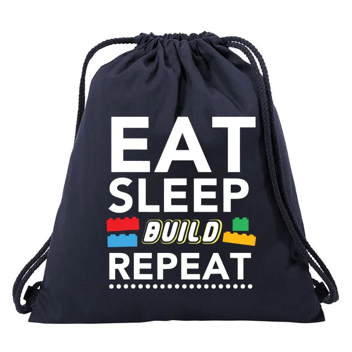 Sleep Eat Build Repeat Building Blocks Bricks Master Builder Drawstring Bag