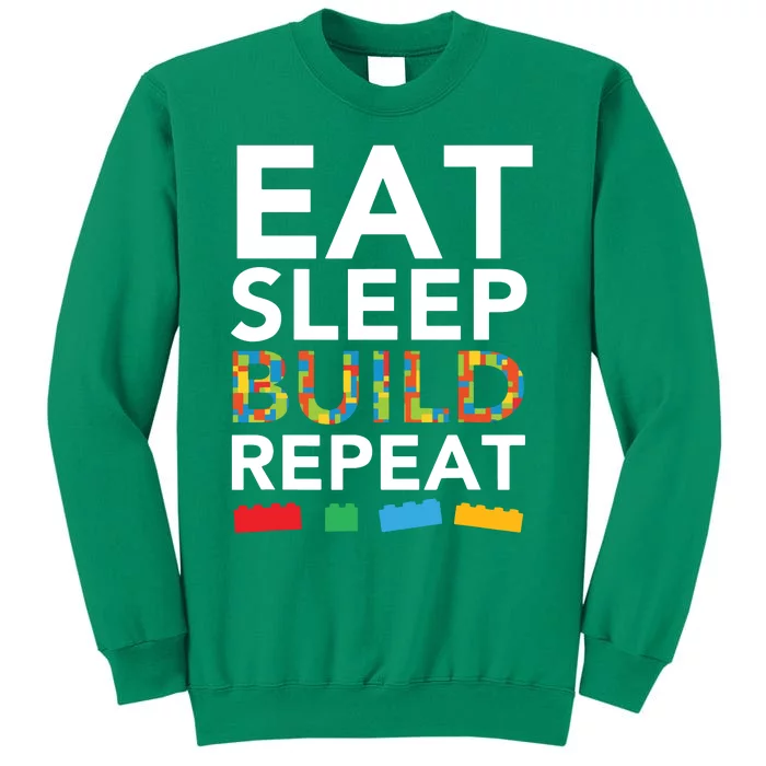 Sleep Eat Build Repeat Building Blocks Bricks Master Builder Sweatshirt