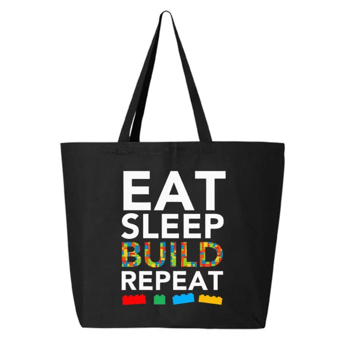 Sleep Eat Build Repeat Building Blocks Bricks Master Builder 25L Jumbo Tote