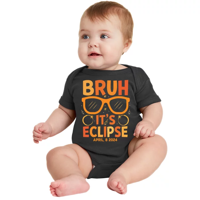 Solar Eclipse Bruh Its Eclipse April 8 2024 Baby Bodysuit