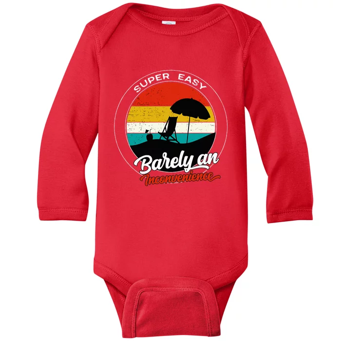 Super Easy Barely An Inconvenience Retro Vintage Baby Long Sleeve Bodysuit