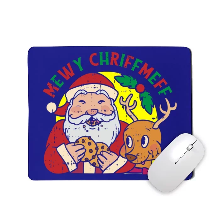 Santa Eating Cookie Reindeer Christmas Pajama Funny Xgiftmas Gift Mousepad