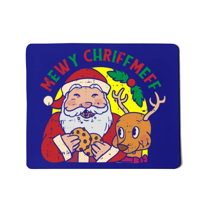 Santa Eating Cookie Reindeer Christmas Pajama Funny Xgiftmas Gift Mousepad