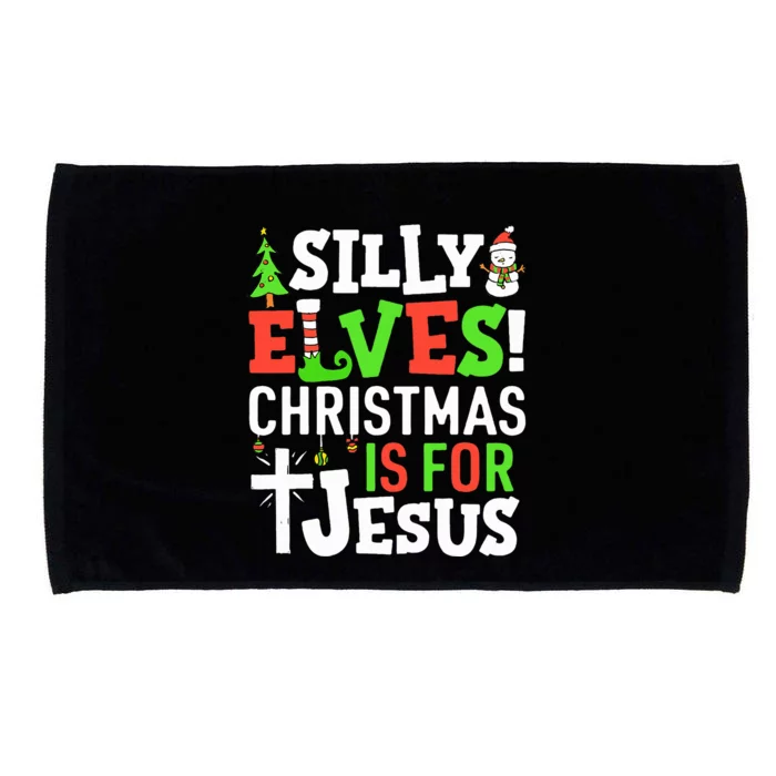 Silly Elves Christmas is For Jesus Matching Family Elf Microfiber Hand Towel