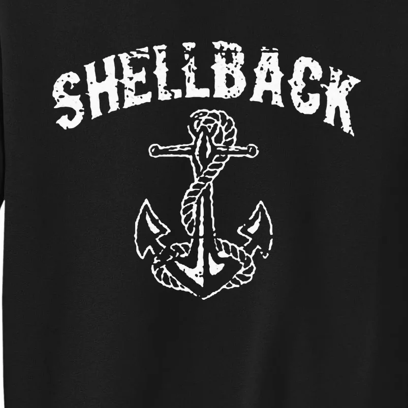 Shellback Equator Crossing Pirate Skull Distressed Design Sweatshirt