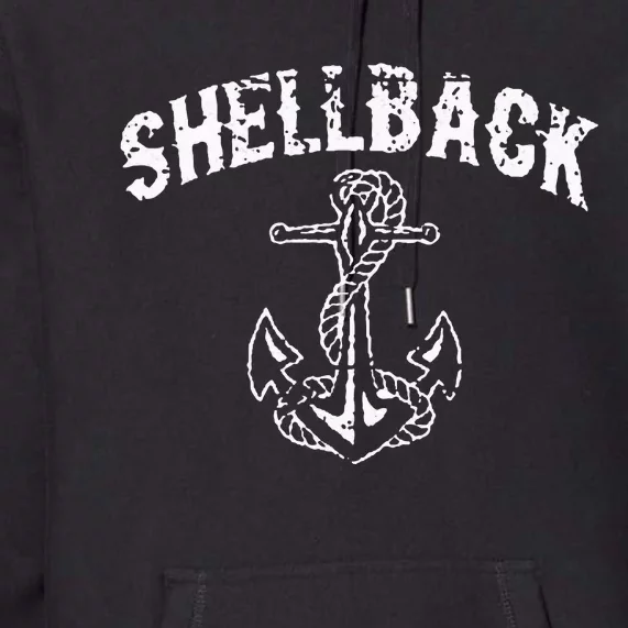 Shellback Equator Crossing Pirate Skull Distressed Design Premium Hoodie