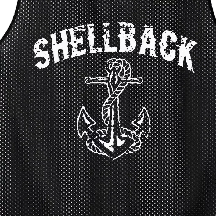 Shellback Equator Crossing Pirate Skull Distressed Design Mesh Reversible Basketball Jersey Tank