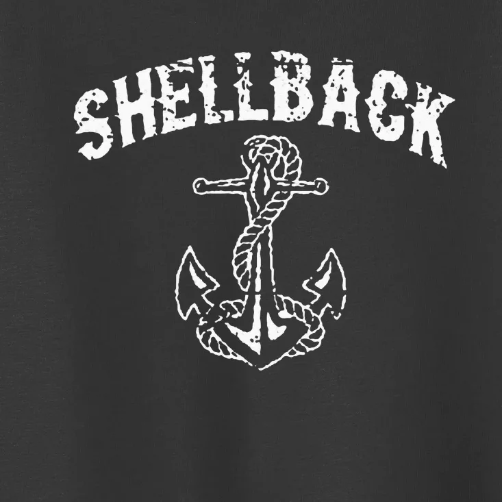 Shellback Equator Crossing Pirate Skull Distressed Design Toddler T-Shirt