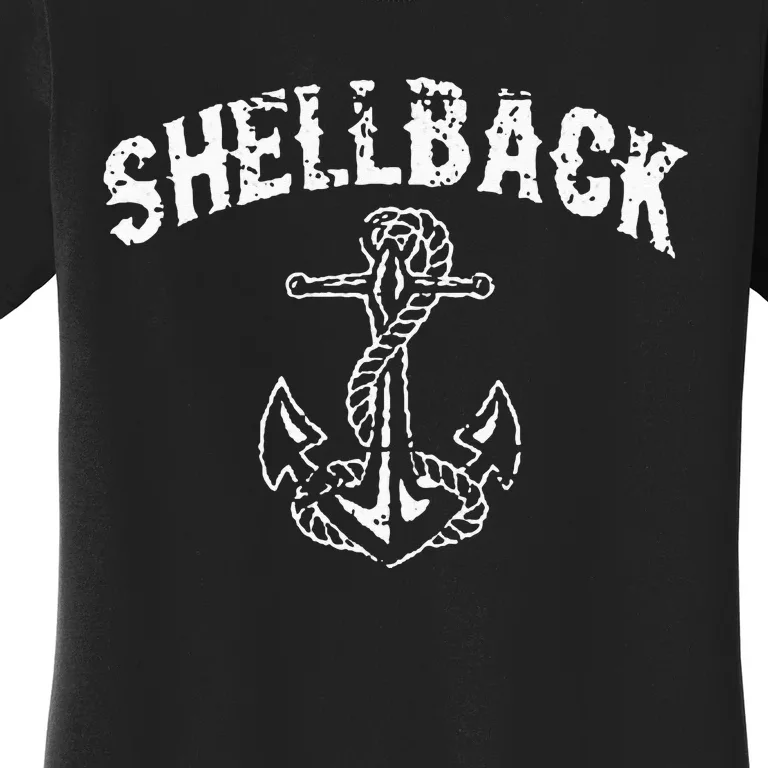 Shellback Equator Crossing Pirate Skull Distressed Design Women's T-Shirt