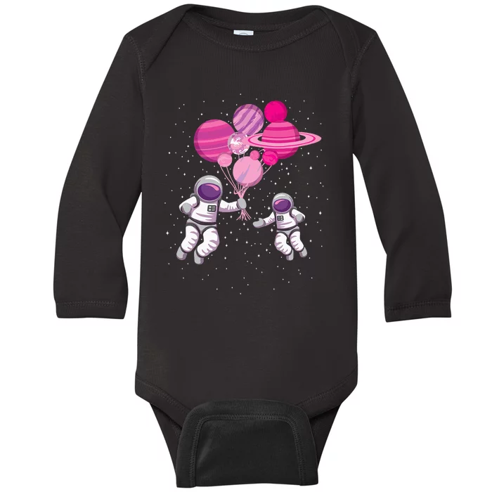 Space Exploration Cosmonaut Space Man Alien Spaceship Baby Long Sleeve Bodysuit