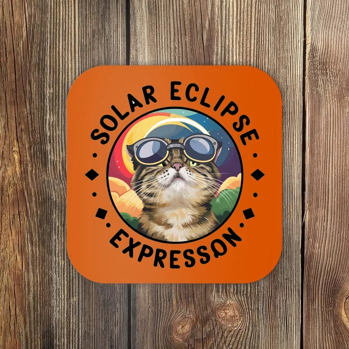 Solar Eclipse Cat Spectacle Coaster