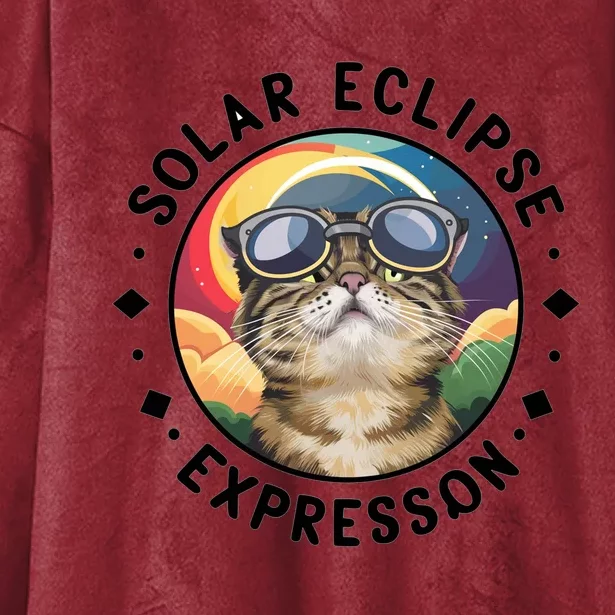 Solar Eclipse Cat Spectacle Hooded Wearable Blanket