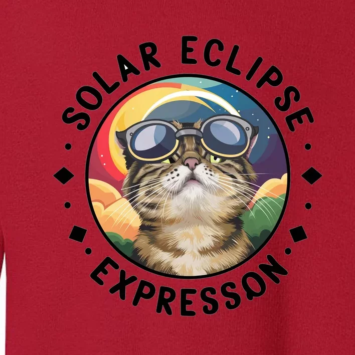 Solar Eclipse Cat Spectacle Toddler Sweatshirt