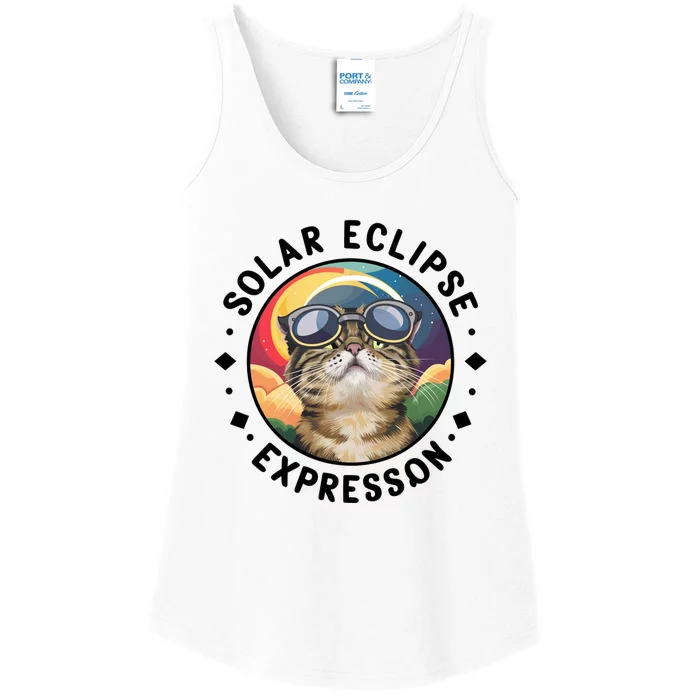 Solar Eclipse Cat Spectacle Ladies Essential Tank