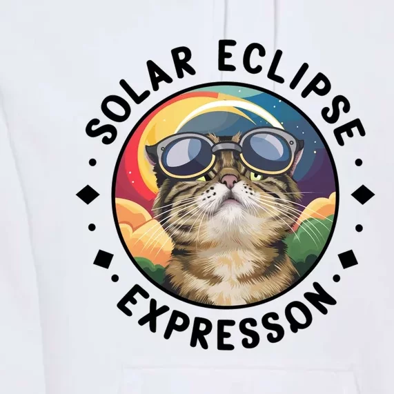 Solar Eclipse Cat Spectacle Premium Hoodie